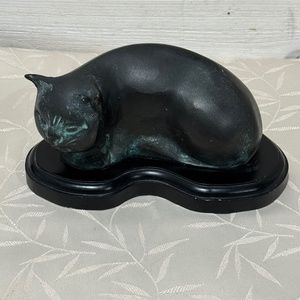 Vintage Brass Black Cat Made in Japan